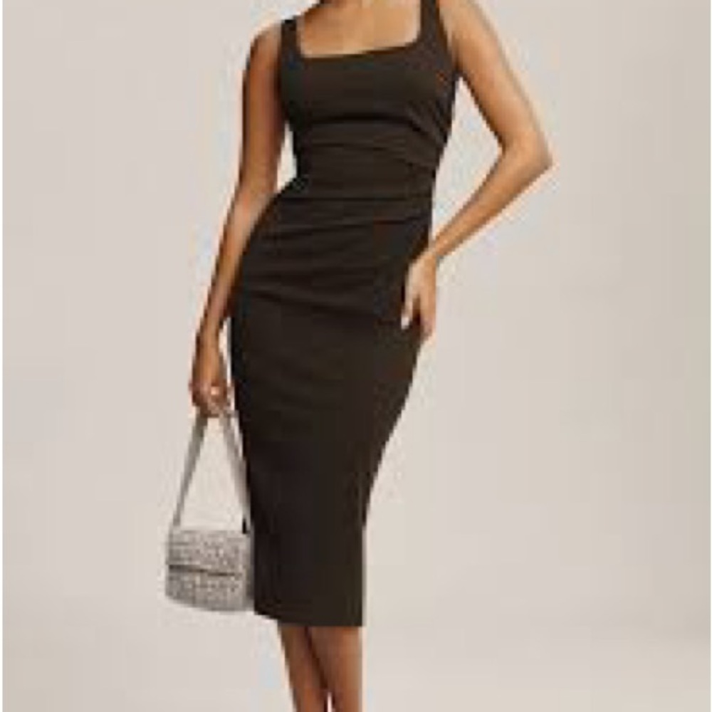 BHLDN S Andir Square Neck Brown Dress